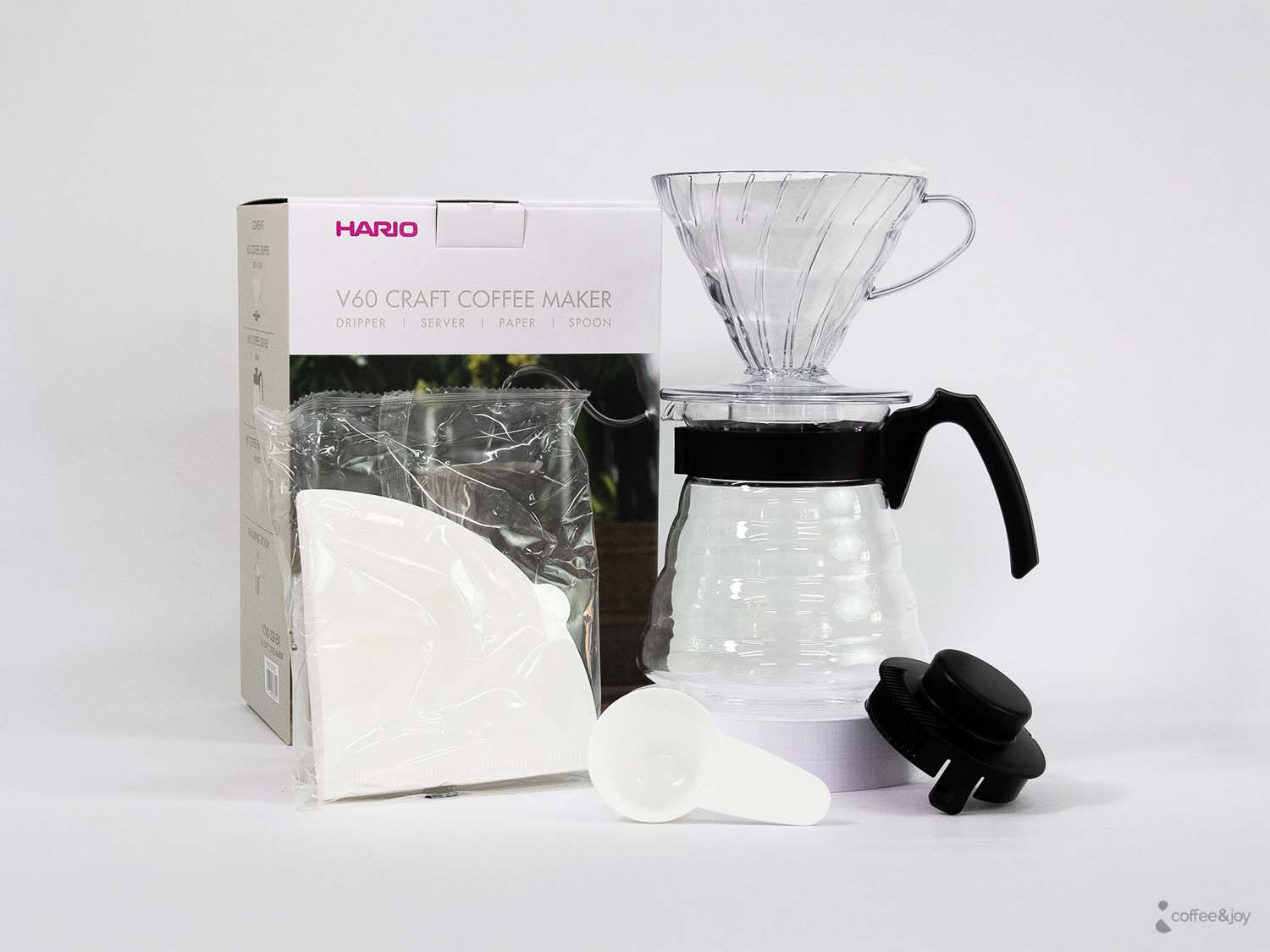 Kit Hario V60 Craft Coffee Maker completo, ideal para aprender como fazer café no método V60.